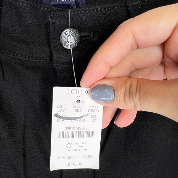 J.Crew Factory Wide-Leg Cropped Jeans Pants Size 27 Black Denim NWT - Picture 3 of 7